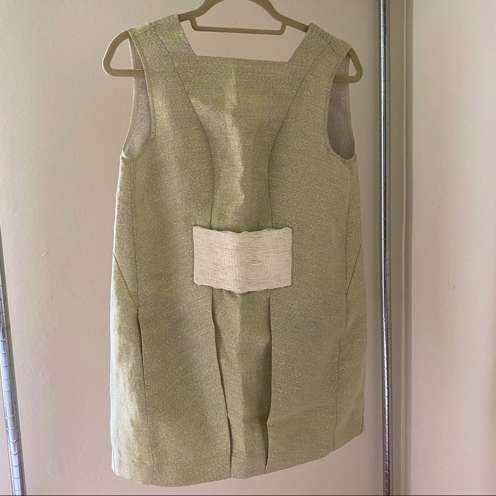 SOLD Vmajor flax and silk light green cute dress